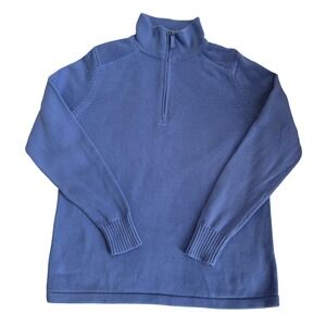 L.L. Bean Lavender 1/4 Zip Cotton Long Sleeve Pullover‎ Sweater SZ L Spring Golf